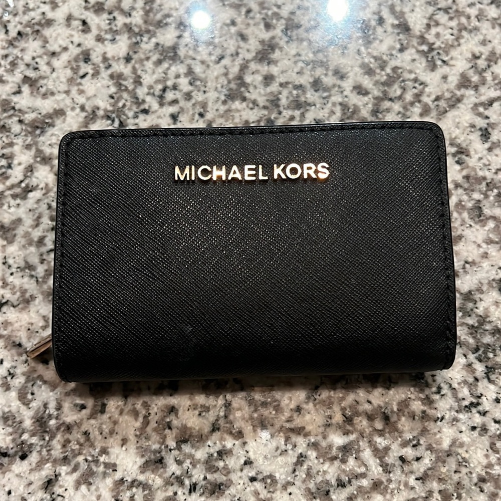 Michael Kors black compact wallet